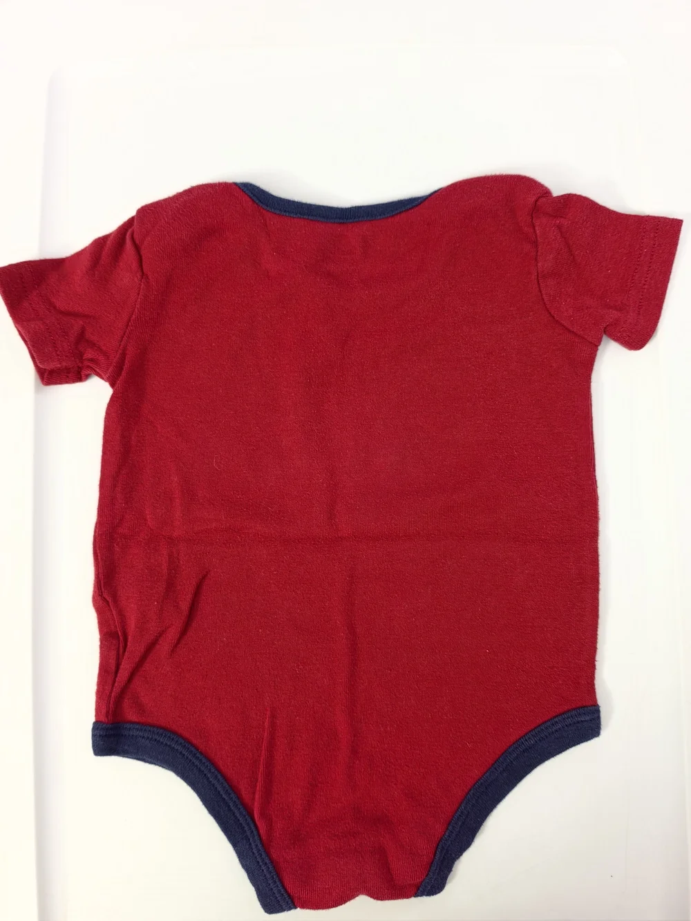 Nike Red Baby One-Piece Bodysuit with Navy Trim